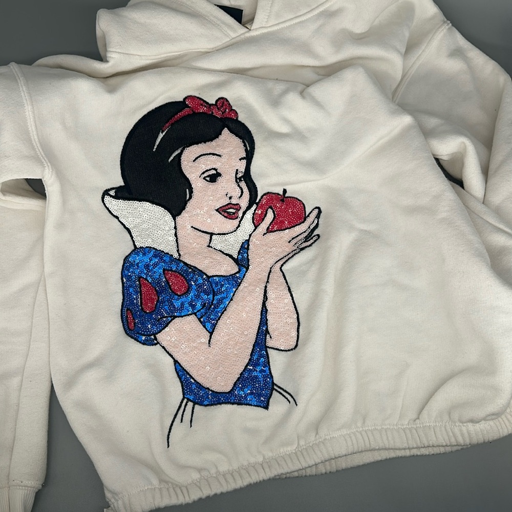 Zara Kids Girls Disney Snow White Cropped Drawstring Hoodie 13/14